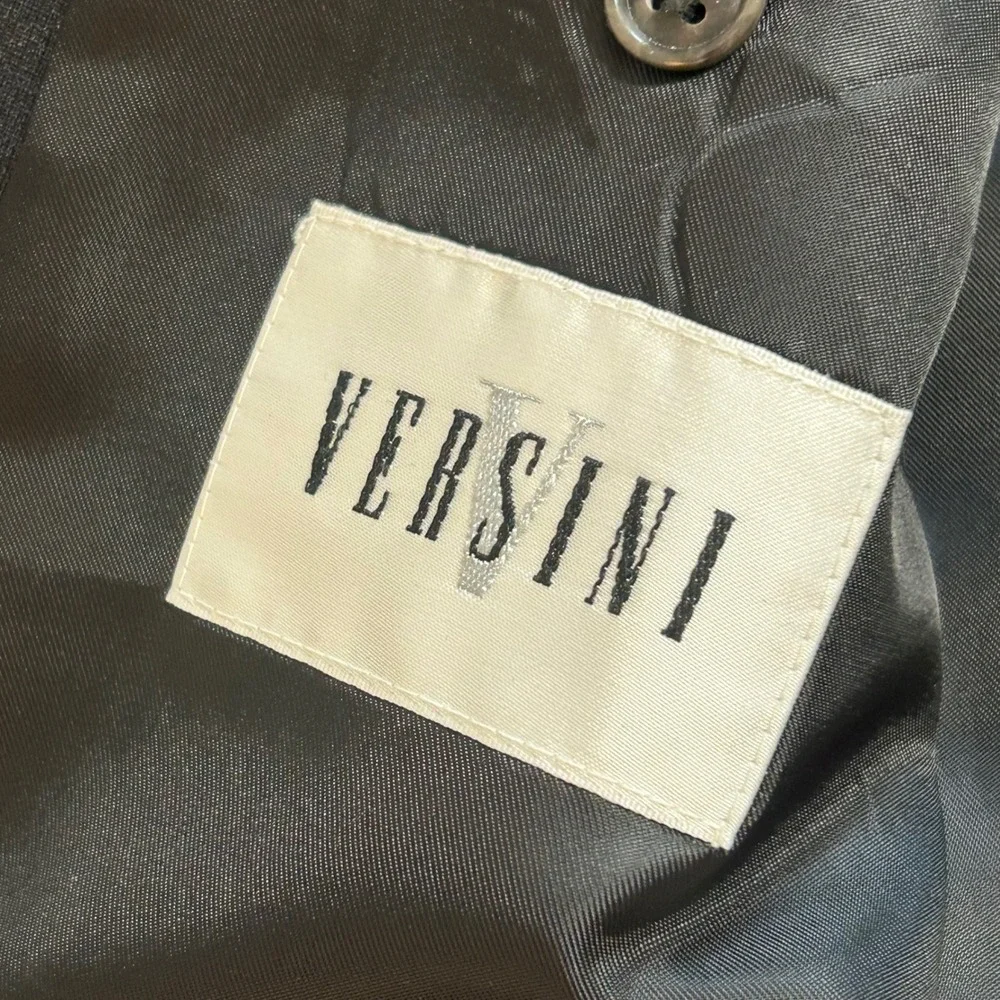 Versini Mens Charcoal Grey 100% Pure Wool 3 Button Suit Jacket Blazer Size 44R